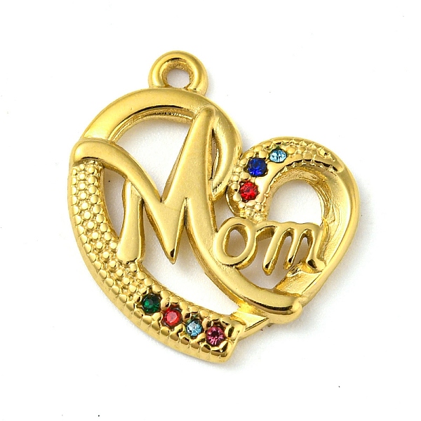 PandaHall Ion Plating(IP) Real 18K Gold Plated 304 Stainless Steel Rhinestone Pendants, Heart with Word Mom Charms, for Mother's Day..., Multicolor
PandaHall Ion Plating(IP) Real 18K Gold Plated 304 Stainless Steel Rhinestone Pendants, Heart with Word Mom Charms, for Mother's Day..., Multicolor