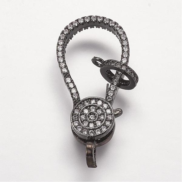 PandaHall Brass Micro Pave Cubic Zirconia Lobster Claw Clasps, Gunmetal, 31x14x4.5mm, Hole: 2mm Brass+Cubic Zirconia Others
PandaHall Brass Micro Pave Cubic Zirconia Lobster Claw Clasps, Gunmetal, 31x14x4.5mm, Hole: 2mm Brass+Cubic Zirconia Others