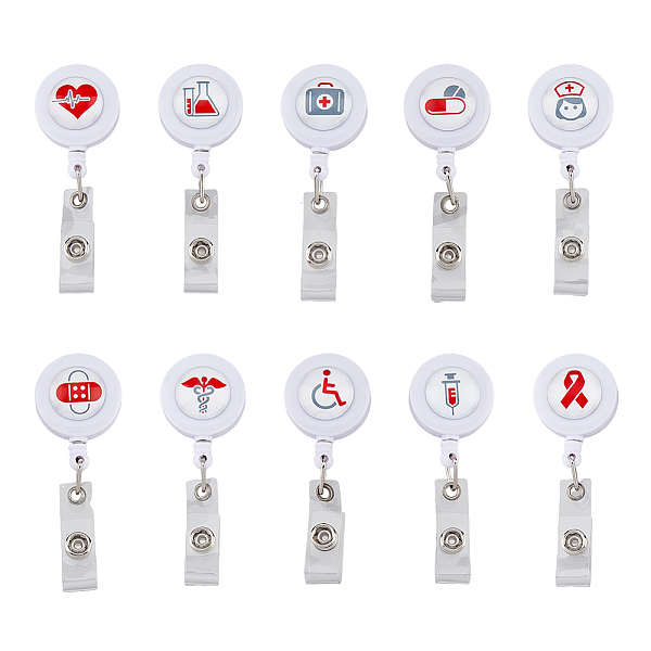 PandaHall SUPERFINDINGS ABS Plastic Retractable Badge Reels, Card Holders, with Platinum Clips, ID Badge Holder for Nurses, Flat Round..., White
PandaHall SUPERFINDINGS ABS Plastic Retractable Badge Reels, Card Holders, with Platinum Clips, ID Badge Holder for Nurses, Flat Round..., White