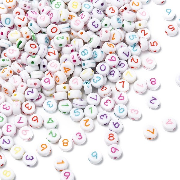 PandaHall Opaque Acrylic Flat Round Beads, Number Beads, Mixed Color, 7x3mm, Hole: 2mm, about 3600pcs/500g Acrylic Flat Round Multicolor
PandaHall Opaque Acrylic Flat Round Beads, Number Beads, Mixed Color, 7x3mm, Hole: 2mm, about 3600pcs/500g Acrylic Flat Round Multicolor