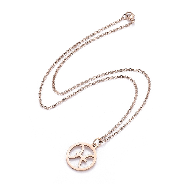 PandaHall 304 Stainless Steel Pendant Necklaces, with Lobster Claw Clasps, Constellation/Zodiac Sign, Rose Gold, Pisces, 19.68 inch(50cm)...
PandaHall 304 Stainless Steel Pendant Necklaces, with Lobster Claw Clasps, Constellation/Zodiac Sign, Rose Gold, Pisces, 19.68 inch(50cm)...