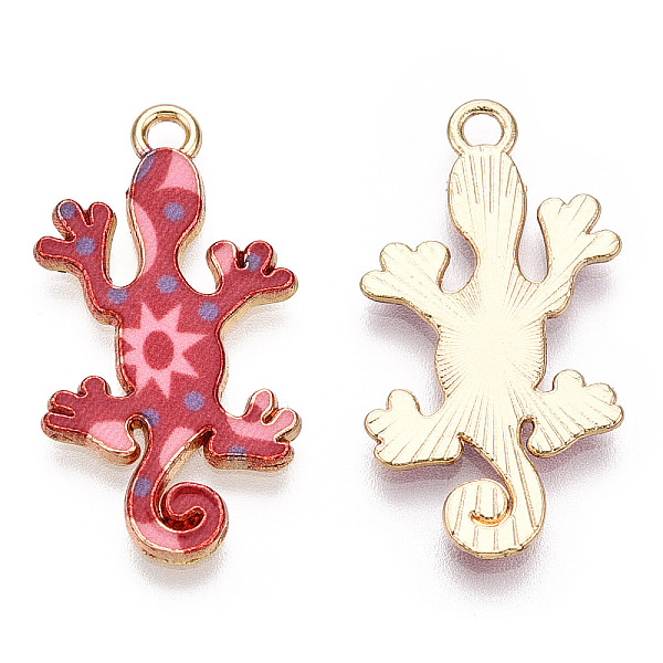 PandaHall Alloy Enamel Pendants, Light Gold, Gecko Charm, Crimson, 27x14.5x1.5mm, Hole: 1.6mm Alloy+Enamel Others Pink
PandaHall Alloy Enamel Pendants, Light Gold, Gecko Charm, Crimson, 27x14.5x1.5mm, Hole: 1.6mm Alloy+Enamel Others Pink