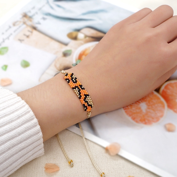 PandaHall Friendship Leopard Print Loom Pattern Miyuki Seed Beads Bracelets for Women, Adjustable Nylon Cord Braided Bead Bracelets, Orange...
PandaHall Friendship Leopard Print Loom Pattern Miyuki Seed Beads Bracelets for Women, Adjustable Nylon Cord Braided Bead Bracelets, Orange...