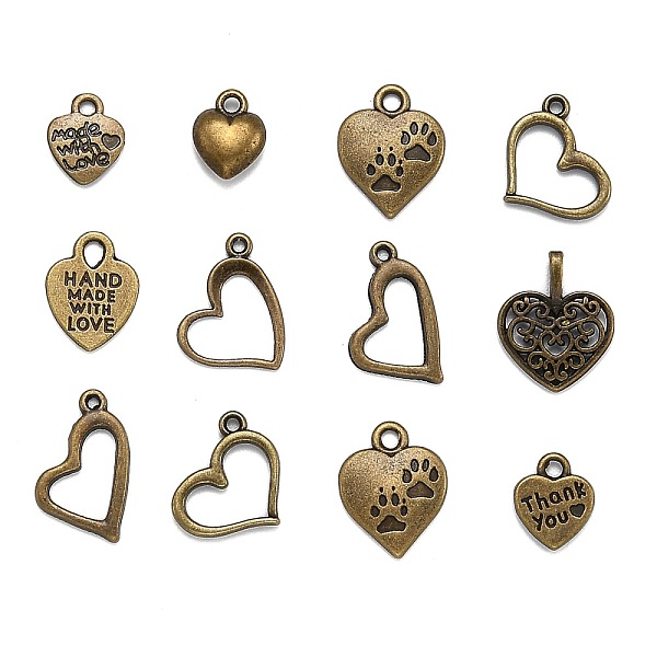 PandaHall Tibetan Style Alloy Pendants, Nickel Free, Heart, Mixed Style, Antique Bronze, 12~52x10~49x1.5~16mm, Hole: 1~5.5mm Alloy Heart
PandaHall Tibetan Style Alloy Pendants, Nickel Free, Heart, Mixed Style, Antique Bronze, 12~52x10~49x1.5~16mm, Hole: 1~5.5mm Alloy Heart