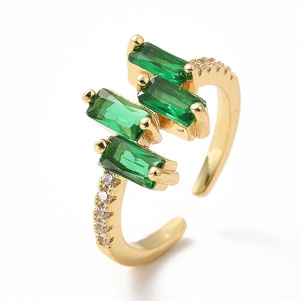 PandaHall Cubic Zirconia Rectangle Open Cuff Ring, Real 18K Gold Plated Brass Jewelry for Women, Lead Free & Cadmium Free, Green, US Size 6...
PandaHall Cubic Zirconia Rectangle Open Cuff Ring, Real 18K Gold Plated Brass Jewelry for Women, Lead Free & Cadmium Free, Green, US Size 6...