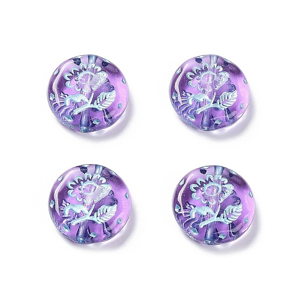 PandaHall Plating Transparent Acrylic Beads, Metal Enlaced, Flat Round with Flower Pattern, Medium Orchid, 17.5~18x5~5.5mm, Hole: 1.8mm...
PandaHall Plating Transparent Acrylic Beads, Metal Enlaced, Flat Round with Flower Pattern, Medium Orchid, 17.5~18x5~5.5mm, Hole: 1.8mm...