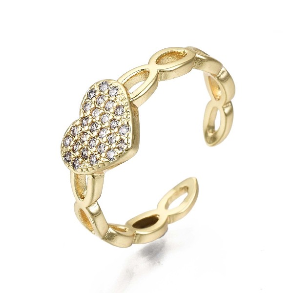 PandaHall Brass Micro Pave Clear Cubic Zirconia Cuff Rings, Open Rings, Nickel Free, Heart, Real 16K Gold Plated, US Size 6(16.5mm)...
PandaHall Brass Micro Pave Clear Cubic Zirconia Cuff Rings, Open Rings, Nickel Free, Heart, Real 16K Gold Plated, US Size 6(16.5mm)...