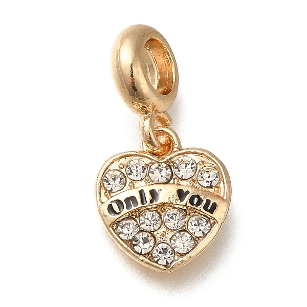 PandaHall Rack Plating Alloy Crystal Rhinestone European Dangle Charms, Only You Heart Large Hole Pendants with Black Enamel, Golden, 24.5mm..., Clear
PandaHall Rack Plating Alloy Crystal Rhinestone European Dangle Charms, Only You Heart Large Hole Pendants with Black Enamel, Golden, 24.5mm..., Clear
