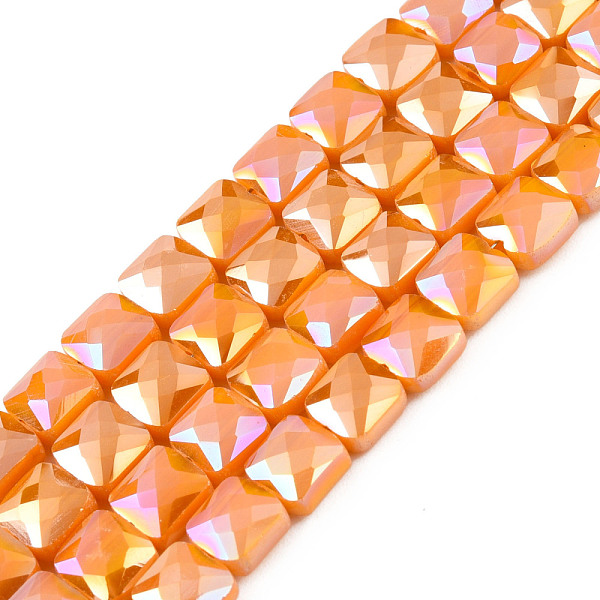 PandaHall Electroplate Opaque Solid Color Glass Beads Strands, AB Color Plated, Faceted, Square, Dark Orange, 6x6x4.5mm, Hole: 1.2mm, about...
PandaHall Electroplate Opaque Solid Color Glass Beads Strands, AB Color Plated, Faceted, Square, Dark Orange, 6x6x4.5mm, Hole: 1.2mm, about...
