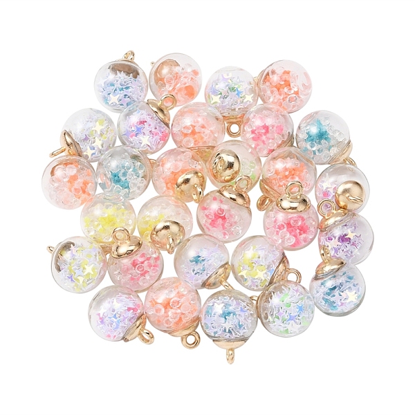 PandaHall 46Pcs 2 Style Transparent Glass Ball Bottle Pendants, with Glitter Sequins and CCB Plastic Findings, Round & Star and Round &..., Multicolor
PandaHall 46Pcs 2 Style Transparent Glass Ball Bottle Pendants, with Glitter Sequins and CCB Plastic Findings, Round & Star and Round &..., Multicolor