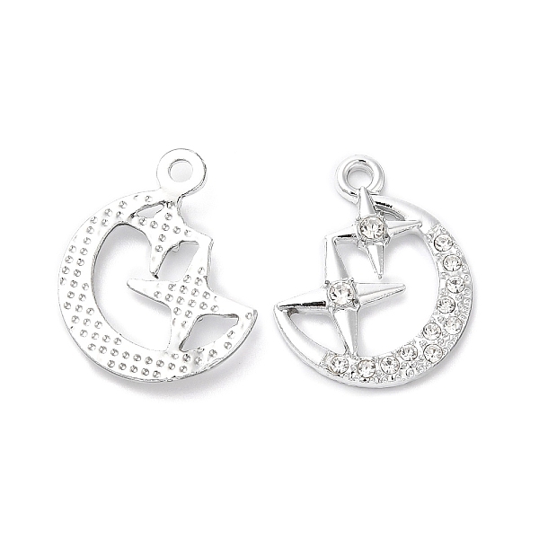 PandaHall Rack Plating Alloy Crystal Rhinestone Pendants, Moon with Star Charms, Platinum, 20.5x17x2.5mm, Hole: 1.5mm Alloy+Rhinestone Moon..., Clear
PandaHall Rack Plating Alloy Crystal Rhinestone Pendants, Moon with Star Charms, Platinum, 20.5x17x2.5mm, Hole: 1.5mm Alloy+Rhinestone Moon..., Clear