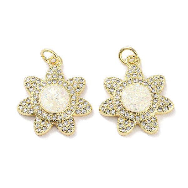 PandaHall Brass Micro Pave Clear Cubic Zirconia Pendants, with Synthetic Opal and Jump Rings, Real 18K Gold Plated, Flower Charms, White...
PandaHall Brass Micro Pave Clear Cubic Zirconia Pendants, with Synthetic Opal and Jump Rings, Real 18K Gold Plated, Flower Charms, White...