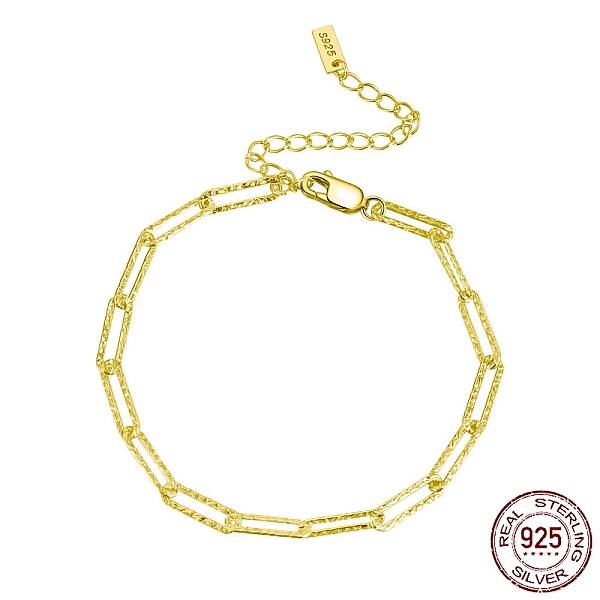PandaHall 925 Sterling Silver Paperclip Chain Bracelets, with S925 Stamp, Golden, 6-1/2 inch(16.5cm) Sterling Silver Oval
PandaHall 925 Sterling Silver Paperclip Chain Bracelets, with S925 Stamp, Golden, 6-1/2 inch(16.5cm) Sterling Silver Oval