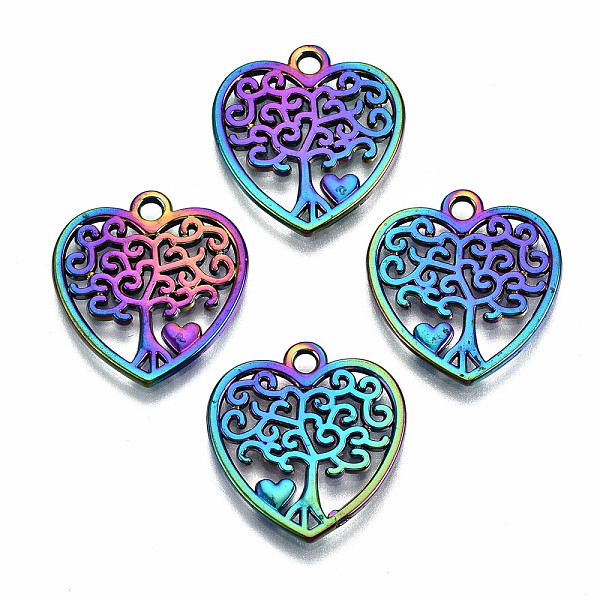 PandaHall Hollow Rainbow Color Alloy Pendants, Cadmium Free & Lead Free, Heart with Tree, 18.5x17x2mm, Hole: 1.8mm Alloy Heart
PandaHall Hollow Rainbow Color Alloy Pendants, Cadmium Free & Lead Free, Heart with Tree, 18.5x17x2mm, Hole: 1.8mm Alloy Heart