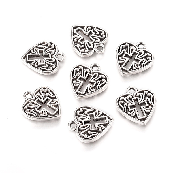 PandaHall Valentine's Day Gift Ideas for Zinc Alloy Pendants, Heart with Cross, Antique Silver, 16x14x2mm, Hole: 1.7mm Alloy Heart
PandaHall Valentine's Day Gift Ideas for Zinc Alloy Pendants, Heart with Cross, Antique Silver, 16x14x2mm, Hole: 1.7mm Alloy Heart