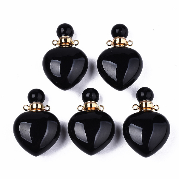 PandaHall Natural Obsidian Pendants, Openable Perfume Bottle, with Golden Tone Brass Findings, Heart, 33~34.5x22.5x12.5~13.5mm, Hole: 1.8mm...
PandaHall Natural Obsidian Pendants, Openable Perfume Bottle, with Golden Tone Brass Findings, Heart, 33~34.5x22.5x12.5~13.5mm, Hole: 1.8mm...