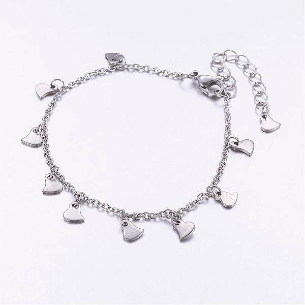 PandaHall 304 Stainless Steel Charm Bracelets, Heart, with 316 Surgical Stainless Steel Cable Chains, Stainless Steel Color, 190mm 304...
PandaHall 304 Stainless Steel Charm Bracelets, Heart, with 316 Surgical Stainless Steel Cable Chains, Stainless Steel Color, 190mm 304...