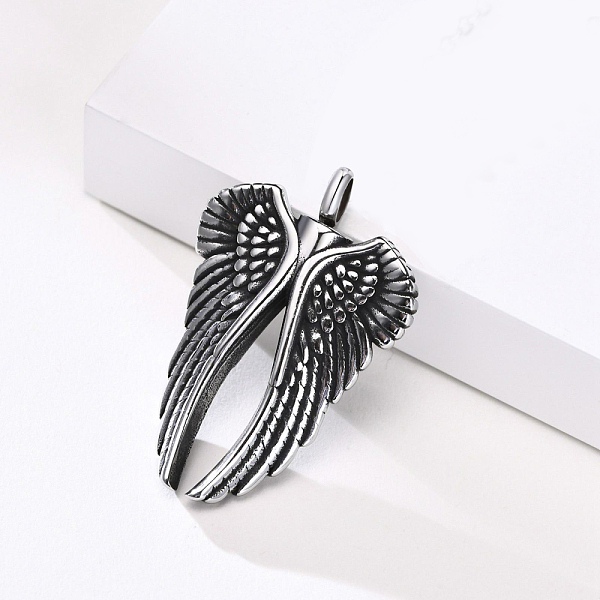 PandaHall Openable Stainless Steel Memorial Urn Ashes Pendants, Wing, Antique Silver, 40x27mm Stainless Steel Wing
PandaHall Openable Stainless Steel Memorial Urn Ashes Pendants, Wing, Antique Silver, 40x27mm Stainless Steel Wing