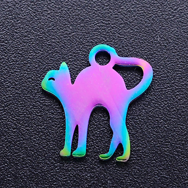PandaHall Ion Plating(IP) 304 Stainless Steel Kitten Charms, Cat with Arched Back Shape, Rainbow Color, 12.5x12x1mm, Hole: 1.5mm 304...
PandaHall Ion Plating(IP) 304 Stainless Steel Kitten Charms, Cat with Arched Back Shape, Rainbow Color, 12.5x12x1mm, Hole: 1.5mm 304...