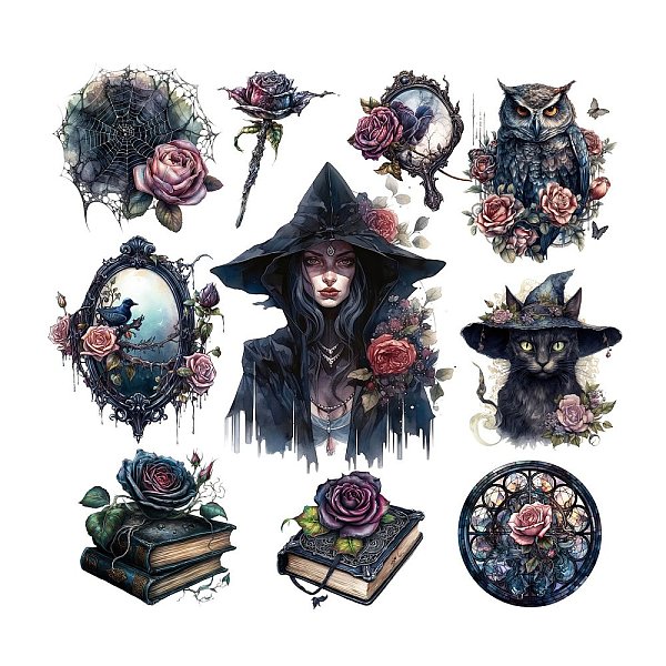 PandaHall 20Pcs 10 Styles Witch Theme PET Self Adhesive Decorative Stickers, Waterproof Gothic Decals, for DIY Scrapbooking, Midnight Blue...
PandaHall 20Pcs 10 Styles Witch Theme PET Self Adhesive Decorative Stickers, Waterproof Gothic Decals, for DIY Scrapbooking, Midnight Blue...
