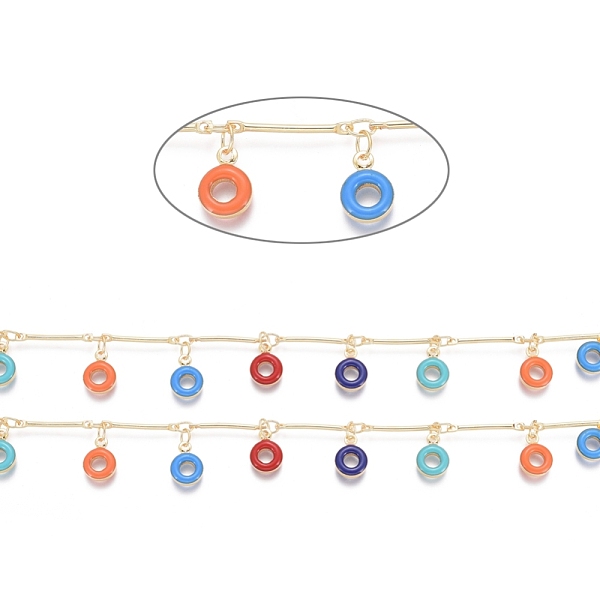 PandaHall Brass Bar Link Chains, with Enamel Charms and Spool, Soldered, Long-Lasting Plated, Donut, Colorful, Real 18K Gold Plated...
PandaHall Brass Bar Link Chains, with Enamel Charms and Spool, Soldered, Long-Lasting Plated, Donut, Colorful, Real 18K Gold Plated...