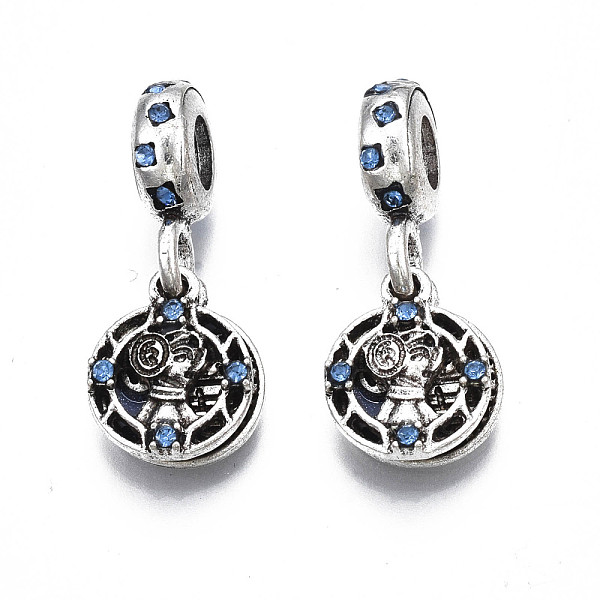 PandaHall Rack Plating Alloy Enamel European Dangle Charms, with Sapphire Rhinestone, Large Hole Pendants, Cadmium Free & Nickel Free & Lead..., Blue
PandaHall Rack Plating Alloy Enamel European Dangle Charms, with Sapphire Rhinestone, Large Hole Pendants, Cadmium Free & Nickel Free & Lead..., Blue