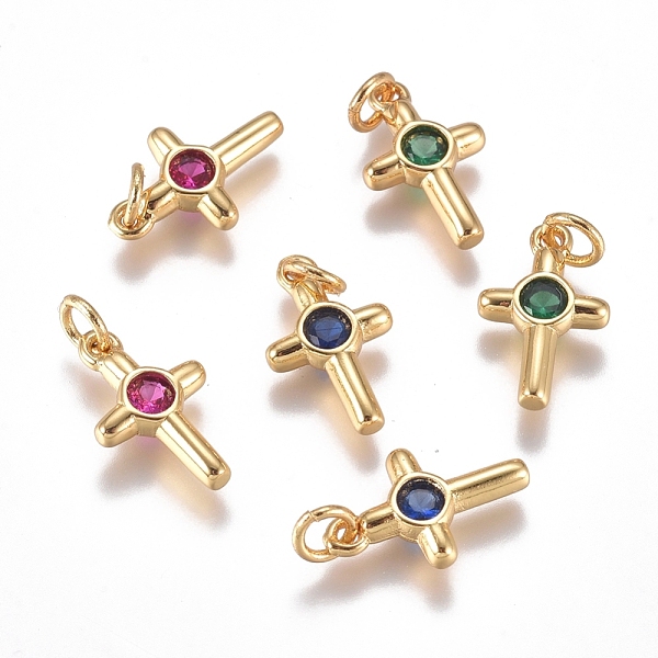 PandaHall Brass Micro Pave Cubic Zirconia Tiny Cross Charms, with Jump Ring, Long-Lasting Plated, Golden, Mixed Color, 12.5x8x2mm, Hole: 3mm..., Multicolor
PandaHall Brass Micro Pave Cubic Zirconia Tiny Cross Charms, with Jump Ring, Long-Lasting Plated, Golden, Mixed Color, 12.5x8x2mm, Hole: 3mm..., Multicolor