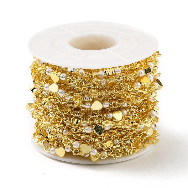 PandaHall Handmade Brass Star Link Chain, with Heart & Glass Pearl Beaded, Long-Lasting Plated, Soldered, with Spool, Golden, Link..., White
PandaHall Handmade Brass Star Link Chain, with Heart & Glass Pearl Beaded, Long-Lasting Plated, Soldered, with Spool, Golden, Link..., White