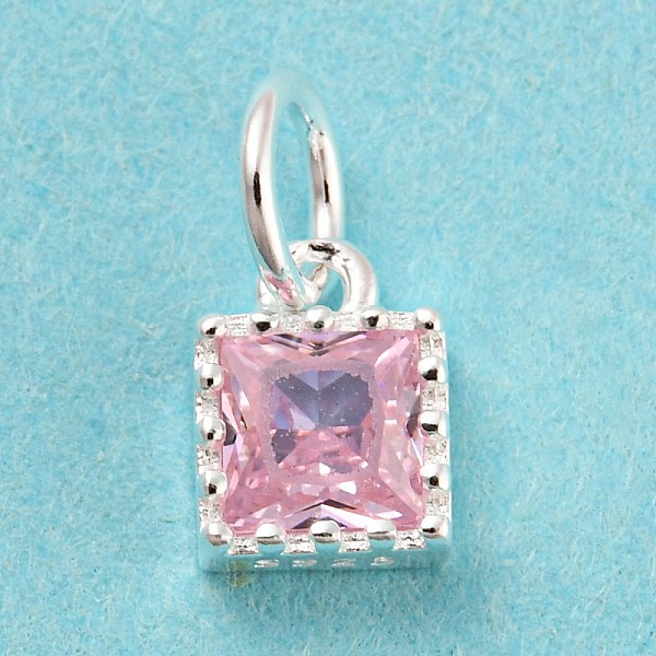 PandaHall 925 Sterling Silver Birthstone Charms, with Single Cubic Zirconia, Faceted Square, Silver, Pink, 7x5x3mm, Hole: 3mm Cubic Zirconia...
PandaHall 925 Sterling Silver Birthstone Charms, with Single Cubic Zirconia, Faceted Square, Silver, Pink, 7x5x3mm, Hole: 3mm Cubic Zirconia...
