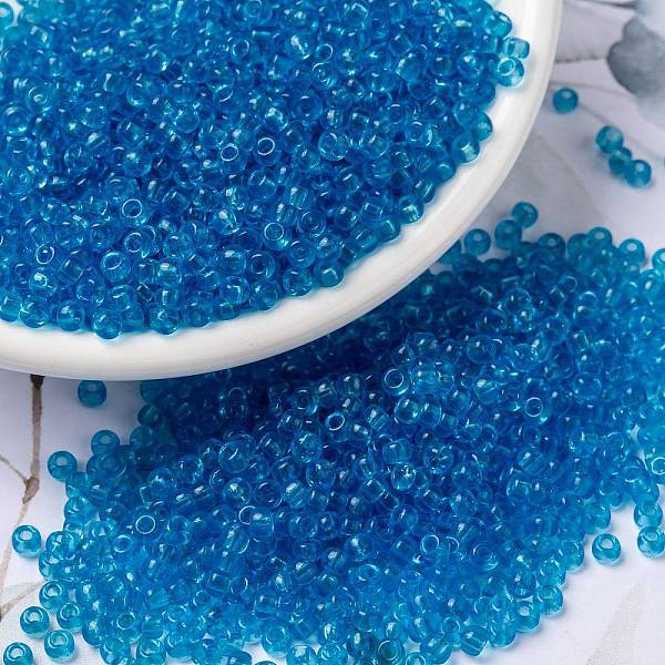 PandaHall MIYUKI Round Rocailles Beads, Japanese Seed Beads, 8/0, (RR148D) Transparent Dark Aqua, 3mm, Hole: 1mm, about 422~455pcs/10g Glass..., Cyan
PandaHall MIYUKI Round Rocailles Beads, Japanese Seed Beads, 8/0, (RR148D) Transparent Dark Aqua, 3mm, Hole: 1mm, about 422~455pcs/10g Glass..., Cyan