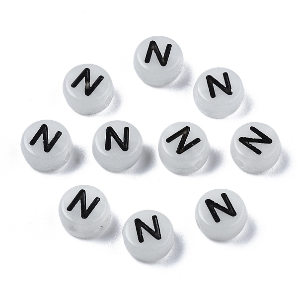 PandaHall Acrylic Beads, with Enamel and Luminous, Horizontal Hole, Flat Round with Black Letter, Glow in the Dark, Light Grey, Letter.N...
PandaHall Acrylic Beads, with Enamel and Luminous, Horizontal Hole, Flat Round with Black Letter, Glow in the Dark, Light Grey, Letter.N...