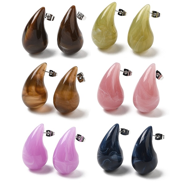 PandaHall Resin Teardrop Stud Earrings with Brass Pins for Women, Mixed Color, 30~30.5x16.5~17mm Brass Teardrop Multicolor
PandaHall Resin Teardrop Stud Earrings with Brass Pins for Women, Mixed Color, 30~30.5x16.5~17mm Brass Teardrop Multicolor
