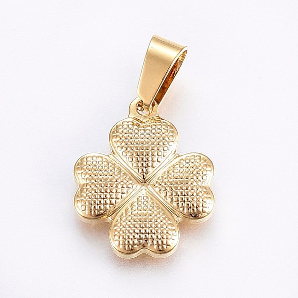 PandaHall 304 Stainless Steel Pendants, Four Leaf Clover, Golden, 18x15x2.5mm, Hole: 7x4mm 304 Stainless Steel Clover
PandaHall 304 Stainless Steel Pendants, Four Leaf Clover, Golden, 18x15x2.5mm, Hole: 7x4mm 304 Stainless Steel Clover