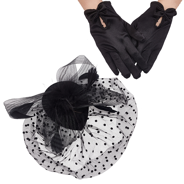 PandaHall AHADERMAKER 1 Pair Bowknot Pattern Gloves, for Wedding Bride Supplies, with 1Pc Fascinators Tea Party Hat Gauze & Felt Alligator..., Black
PandaHall AHADERMAKER 1 Pair Bowknot Pattern Gloves, for Wedding Bride Supplies, with 1Pc Fascinators Tea Party Hat Gauze & Felt Alligator..., Black