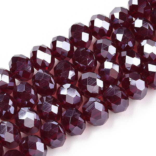 PandaHall Electroplate Glass Beads Strands, Pearl Luster Plated, Faceted, Rondelle, Dark Red, 8x6mm, Hole: 1mm, about 63~65pcs/strand...
PandaHall Electroplate Glass Beads Strands, Pearl Luster Plated, Faceted, Rondelle, Dark Red, 8x6mm, Hole: 1mm, about 63~65pcs/strand...
