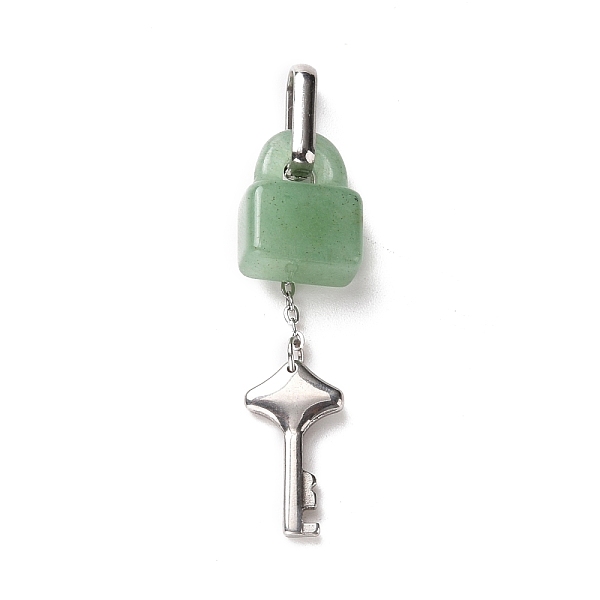 PandaHall Natural Green Aventurine Lock Pendants, with Stainless Steel Color Tone 304 Stainless Steel Key & Chain, 49x12.5x7.5mm, Hole...
PandaHall Natural Green Aventurine Lock Pendants, with Stainless Steel Color Tone 304 Stainless Steel Key & Chain, 49x12.5x7.5mm, Hole...