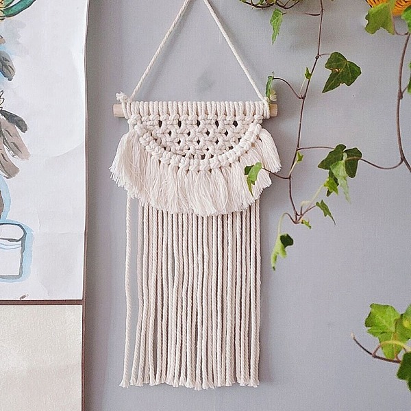 PandaHall Cotton Cord Macrame Woven Tassel Wall Hanging, Boho Style Hanging Ornament with Wood Sticks, for Home Decoration, Floral White...
PandaHall Cotton Cord Macrame Woven Tassel Wall Hanging, Boho Style Hanging Ornament with Wood Sticks, for Home Decoration, Floral White...