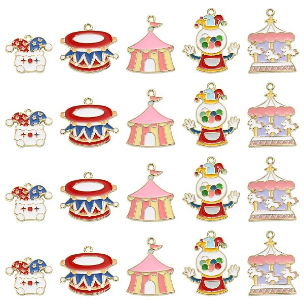 PandaHall 30Pcs 5 Styles Circus Theme Alloy Enamel Pendants, Light Gold, Clown/Circus Drum/Merry-Go-Round/Tent, Mixed Color..., Multicolor
PandaHall 30Pcs 5 Styles Circus Theme Alloy Enamel Pendants, Light Gold, Clown/Circus Drum/Merry-Go-Round/Tent, Mixed Color..., Multicolor