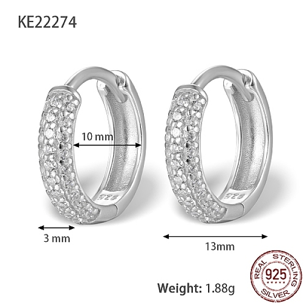 PandaHall Rhodium Plated 925 Sterling Sliver Micro Pave Cubic Zirconia Hoop Earrings, with 925 Stamp, Platinum, 13x3mm Sterling Silver Ring..., Clear
PandaHall Rhodium Plated 925 Sterling Sliver Micro Pave Cubic Zirconia Hoop Earrings, with 925 Stamp, Platinum, 13x3mm Sterling Silver Ring..., Clear