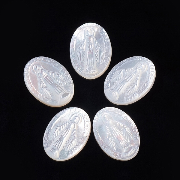 PandaHall Natural White Shell Cabochons, Religion, Oval with Miraculous Medal, 13.5x10x2.5mm White Shell Oval White
PandaHall Natural White Shell Cabochons, Religion, Oval with Miraculous Medal, 13.5x10x2.5mm White Shell Oval White