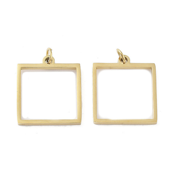PandaHall 304 Stainless Steel Pendants, Laser Cut, with Jump Ring, Golden, Square, 17x15x1mm, Hole: 2mm 304 Stainless Steel Square
PandaHall 304 Stainless Steel Pendants, Laser Cut, with Jump Ring, Golden, Square, 17x15x1mm, Hole: 2mm 304 Stainless Steel Square