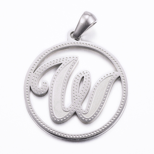 PandaHall 304 Stainless Steel Pendants, Flat Round with Letter, Stainless Steel Color, Letter.W, 28x25x1.2mm, Hole: 6x3.5mm 304 Stainless...
PandaHall 304 Stainless Steel Pendants, Flat Round with Letter, Stainless Steel Color, Letter.W, 28x25x1.2mm, Hole: 6x3.5mm 304 Stainless...