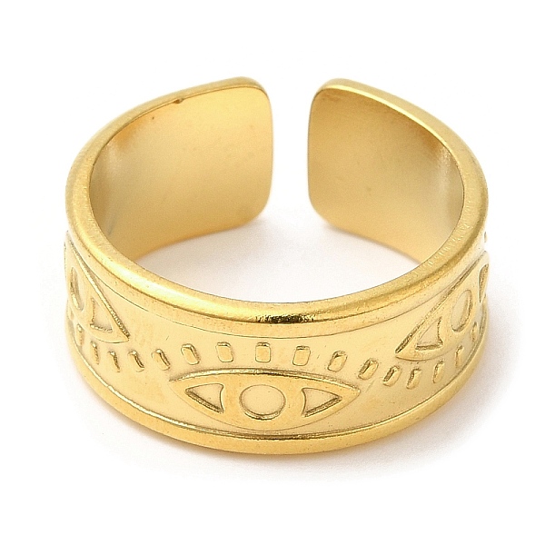 PandaHall 304 Stainless Steel Open Cuff Rings, Eye Pattern, Golden, Inner Diameter: 17.4mm 304 Stainless Steel
PandaHall 304 Stainless Steel Open Cuff Rings, Eye Pattern, Golden, Inner Diameter: 17.4mm 304 Stainless Steel