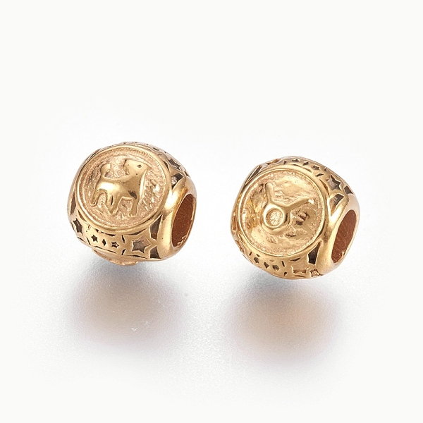 PandaHall 316 Surgical Stainless Steel European Beads, Large Hole Beads, Rondelle with Constellations Taurus, Golden, 10x9mm, Hole: 4mm 316...
PandaHall 316 Surgical Stainless Steel European Beads, Large Hole Beads, Rondelle with Constellations Taurus, Golden, 10x9mm, Hole: 4mm 316...