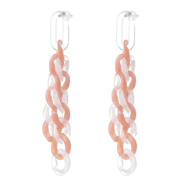PandaHall Acrylic Curb Chain Tassel Dangle Stud Earrings for Women, Dark Salmon, 78x11x3mm, Pin: 0.7mm Acrylic Twist
PandaHall Acrylic Curb Chain Tassel Dangle Stud Earrings for Women, Dark Salmon, 78x11x3mm, Pin: 0.7mm Acrylic Twist
