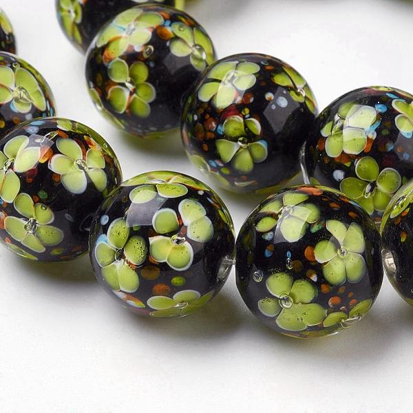 PandaHall Handmade Inner Flower Lampwork Beads Strands, Round, Green Yellow, 19~20mm, Hole: 2.5mm, 18pcs/strand, 12.99 inch Lampwork Round...
PandaHall Handmade Inner Flower Lampwork Beads Strands, Round, Green Yellow, 19~20mm, Hole: 2.5mm, 18pcs/strand, 12.99 inch Lampwork Round...