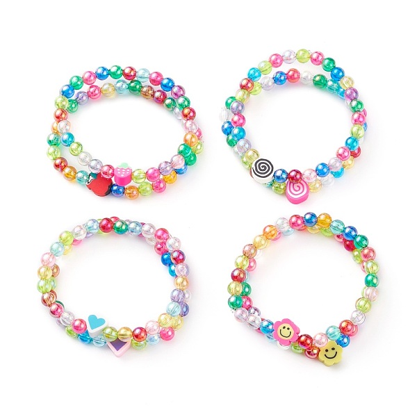 PandaHall Transparent Acrylic Beaded Stretch Kids Bracelets, with Colorful Polymer Clay Beads, Heart & Flower & Cake & Strawberry, Mixed..., Multicolor
PandaHall Transparent Acrylic Beaded Stretch Kids Bracelets, with Colorful Polymer Clay Beads, Heart & Flower & Cake & Strawberry, Mixed..., Multicolor