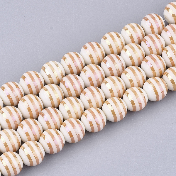 PandaHall Electroplate Glass Beads Strands, Round with Stripe, Orange, 10x9.5mm, Hole: 1.2mm, about 30pcs/strand, 11.2 inch Glass Stripe...
PandaHall Electroplate Glass Beads Strands, Round with Stripe, Orange, 10x9.5mm, Hole: 1.2mm, about 30pcs/strand, 11.2 inch Glass Stripe...