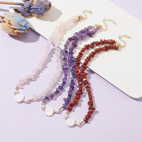 PandaHall Natural Mixed Gemstone & Pearl & Shell Beaded Chains Necklace, 15.55~15.75 inch(39.5~40cm) Mixed Stone
PandaHall Natural Mixed Gemstone & Pearl & Shell Beaded Chains Necklace, 15.55~15.75 inch(39.5~40cm) Mixed Stone