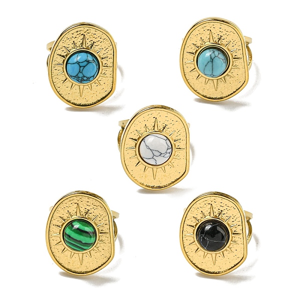 PandaHall 304 Stainless Steel Open Cuff Rings, Synthetic Malachite & Turquoise Oval Finger Rings for Women Men, Real 18K Gold Plated..., Multicolor
PandaHall 304 Stainless Steel Open Cuff Rings, Synthetic Malachite & Turquoise Oval Finger Rings for Women Men, Real 18K Gold Plated..., Multicolor